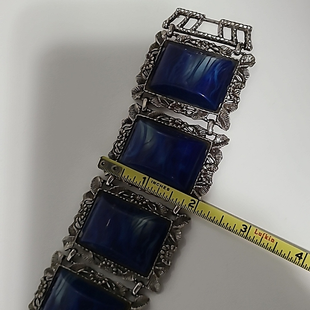 Vintage Blue and silver Bracelet - Picture 6 of 7